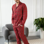 Чоловіча котонова піжама BO.Brand, колір червоний