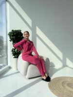 Піжама малинова BO.Brand 3 в 1, комплект сорочка, шорти та штани - Зображення 4