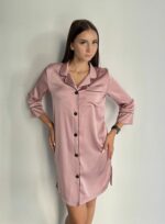 Шовкова жіноча піжама для дому BO.Brand, колір пудровий - Зображення 7