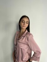 Шовкова жіноча піжама для дому BO.Brand, колір пудровий - Зображення 8
