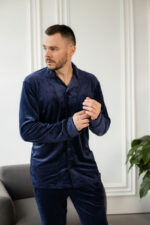 Чоловіча велюрова піжама BO.Brand синій колір - Зображення 15