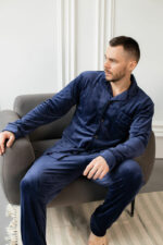 Чоловіча велюрова піжама BO.Brand синій колір - Зображення 19