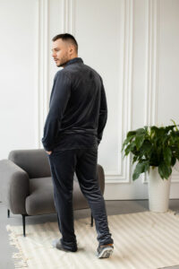 Тепла чоловіча велюрова піжама BO.Brand, колір графіт - Зображення 4