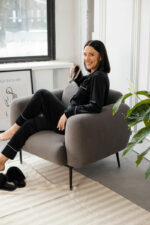 Піжама жіноча BO.Brand двійка велюрова, чорна - Зображення 5