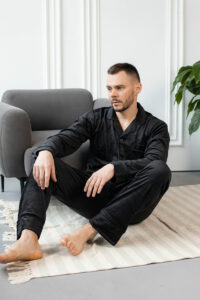 Чоловіча велюрова піжама BO.Brand чорний колір - Зображення 5