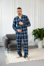 Чоловіча піжама BO.Brand в клітинку, колір синій - Зображення 10