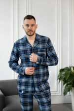 Чоловіча піжама BO.Brand в клітинку, колір синій - Зображення 11