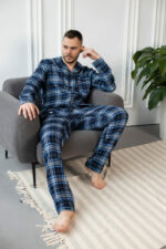 Чоловіча піжама BO.Brand в клітинку, колір синій - Зображення 3