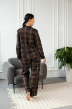 Жіноча піжама BO.Brand котон коричнева клітинка - Зображення 6