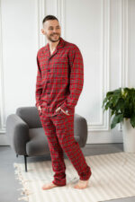 Чоловіча котонова піжама BO.Brand, колір червоний в клітинку - Зображення 17