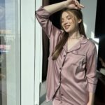 Піжама жіноча BO.Brand шовкова (із поясом та штанами)