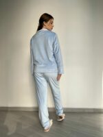 Тепла велюрова жіноча піжама BO.Brand зі штанами, колір блакитний - Зображення 6