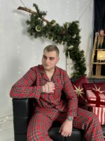 Чоловіча котонова піжама BO.Brand, колір червоний в клітинку - Зображення 11