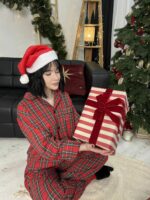 Жіноча піжама BO.Brand котон червона клітинка - Зображення 9