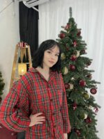 Жіноча піжама BO.Brand котон червона клітинка - Зображення 8