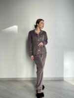 Тепла жіноча піжама BO.Brand на ґудзиках зі штанами (домашній костюм) - Зображення 2