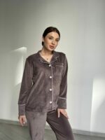 Тепла жіноча піжама BO.Brand на ґудзиках зі штанами (домашній костюм) - Зображення 4