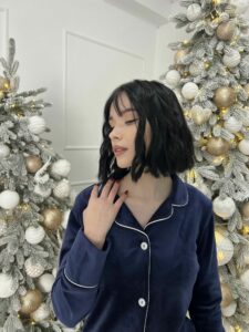 Парні піжами BO.Brand, сорочка та штани з кишенями, колір синій - Зображення 12