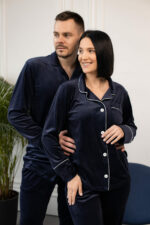 Чоловіча велюрова піжама BO.Brand синій колір - Зображення 5