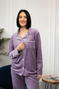 Тепла жіноча піжама BO.Brand на ґудзиках зі штанами - Зображення 5