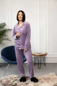 Тепла жіноча піжама BO.Brand на ґудзиках зі штанами - Зображення 4