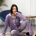 Тепла жіноча піжама BO.Brand на ґудзиках зі штанами