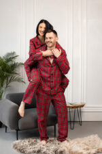 Сімейні піжами BO.Brand червоні у клітинку (чоловіча та жіноча піжами, котон) - Зображення 8