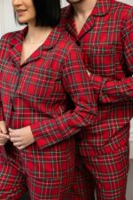 Сімейні піжами BO.Brand червоні у клітинку (чоловіча та жіноча піжами, котон) - Зображення 4