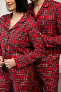 Сімейні піжами BO.Brand червоні у клітинку (чоловіча та жіноча піжами, котон) - Зображення 4