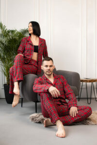 Сімейні піжами BO.Brand червоні у клітинку (чоловіча та жіноча піжами, котон) - Зображення 22
