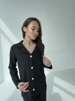 Жіноча піжама BO.Brand у чорному кольорі (сорочка та штани) - Зображення 9