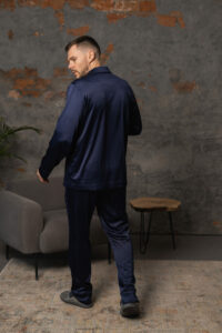 Піжама чоловіча шовкова BO.Brand синій колір - Зображення 4