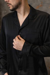 Піжама чоловіча шовкова BO.Brand чорний колір - Зображення 14