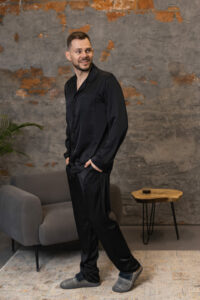 Піжама чоловіча шовкова BO.Brand чорний колір - Зображення 22