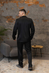 Піжама чоловіча шовкова BO.Brand чорний колір - Зображення 15