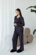 Жіноча піжама BO.Brand двійка, сорочка та штани, рожеві сердечка - Зображення 4