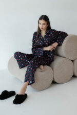 Жіноча піжама BO.Brand двійка, сорочка та штани, рожеві сердечка - Зображення 3