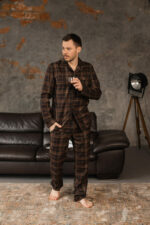 Чоловіча піжама для дому BO.Brand, котон, коричневий - Зображення 2