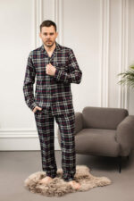 Чоловіча піжама BO.Brand котонова у синю клітинку - Зображення 5