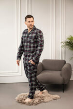 Чоловіча піжама BO.Brand котонова у синю клітинку