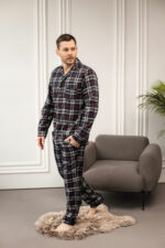 Чоловіча піжама BO.Brand котонова у синю клітинку - Зображення 10