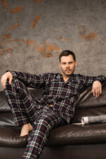 Чоловіча піжама BO.Brand котонова у синю клітинку - Зображення 13