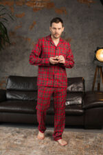 Чоловіча котонова піжама BO.Brand, колір червоний в клітинку - Зображення 4