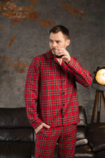 Чоловіча котонова піжама BO.Brand, колір червоний в клітинку - Зображення 14