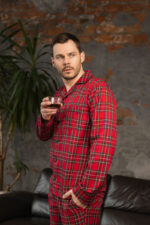 Чоловіча котонова піжама BO.Brand, колір червоний в клітинку - Зображення 15