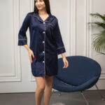 Жіноча шовкова піжама BO.Brand для дому, колір синій