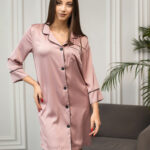 Шовкова жіноча піжама для дому BO.Brand, колір пудровий