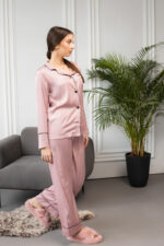 Жіноча піжама BO.Brand сорочка та штани, колір пудровий - Зображення 4