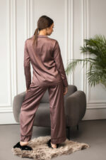 Жіноча піжама BO.Brand сорочка та штани, колір шоколад - Зображення 4