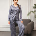 Жіноча піжама BO.Brand сорочка та штани, колір графіт